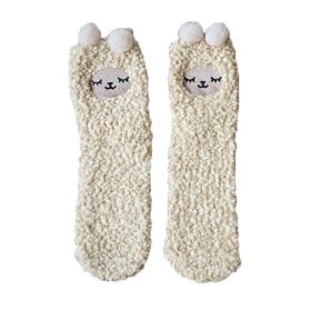 2 Pack Cute Sleeping Sheep Soft Warm Plush Cozy Slipper Socks for Womens Winter Indoor