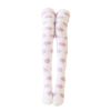 1 Pair Purple Polka Dot Stockings Coral Fleece Warm Thigh High Socks Womens Winter Cozy Socks
