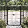 Garden Gate Black 47.6"x3.1"x59.1" Wrought Iron