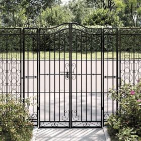 Garden Gate Black 47.6"x3.1"x59.1" Wrought Iron