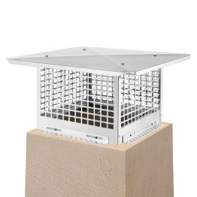 VEVOR Chimney Cap, 13" x 13" Flue Caps, 304 Stainless Steel Fireplace Chimney Cover, Adjustable Metal Spark Arrestor with Bolts Screws