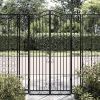 Garden Gate Black 47.6"x3.1"x70.9" Wrought Iron