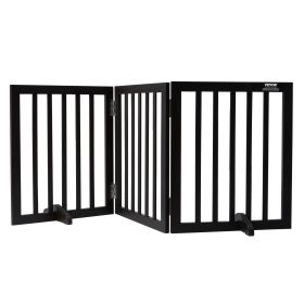 VEVOR Free Standing Dog Gate, 24" H x 60" W Freestanding Pet Gate, 3 Panels Foldable Dog Gate for Wide and Narrow Passageways