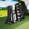 55.5''x16''x37''(LxWxH) Wooden Golf Bag Organizer and Storage Rack, High Quality Wooden 2 Golf Bag Rack with Drawers