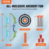 VEVOR Bow and Arrow Set for Kids, 2 Pack LED Light Up Archery Set with 20 Suction Cup Arrows, 2 Hanging Targets, 2 Quivers, 3 Target Cans