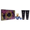 Dylan Blue by Versace for Women - 4 Pc Gift Set 3.4oz EDP Spray, 0.17oz EDP Spray, 3.4oz Body Lotion, 3.4oz Bath and Shower Gel