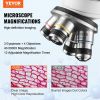 VEVOR Compound Trinocular Microscope, 40X-5000X Magnification Trinocular Compound Lab Microscope with Two-Layer Mechanical Stage, External Interface