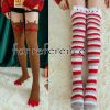 2 Pairs Cute Christmas Coral Velvet Knee High Stockings Sheep Elk Thigh High Socks for Women