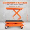 VEVOR Hydraulic Lift Table Cart, 1760lbs Capacity 59" Lifting Height, Manual Double Scissor Lift Table with 4 Wheels and Non-slip Pad