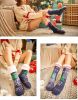 2 Pairs Thicken Knit Cozy Warm Fuzzy Slipper Socks With Non-slip Grippers, Santa and Christmas Tree