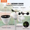 VEVOR 7-in-1 Wi-Fi Weather Station, 7.5 in Color Display, Home Weather Station Indoor Outdoor, with Solar Wireless Outdoor Sensor Alarm Alerts