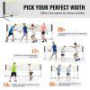 VEVOR Badminton Net, Height Adjustable Volleyball Net, 20ft Wide Foldable Pickleball Net, Portable Tennis Net Set with Poles, Stand, Bag, Rackets