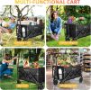 RAINBEAN Collapsible Wagon Cart Foldable Heavy Duty Folding Wagon Large Capacity Shopping Cart Utility for Camping Garden Beach Sports Fishing