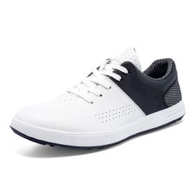 Men's Fashion Waterproof Non-slip Golf Shoes (Option: Black And White-39)