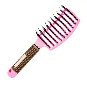 Hair Scalp Massage Comb Hairbrush Relief Stress Men Women Wet Curly Detangle Hair Brush For Salon Hairdressing Styling Hair Care (Color: Pink)