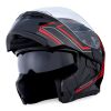 Motorcycle Street Bike Modular Flip up Dual Visor Full Face Helmet HB89