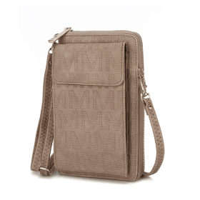 MKF Collection Caddy Vegan Leather Women Phone Wallet Crossbody by Mia k (Material: Polycarbonate, Color: Taupe)