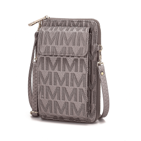 MKF Collection Caddy Vegan Leather Women Phone Wallet Crossbody by Mia k (Material: Polycarbonate, Color: Pewter)