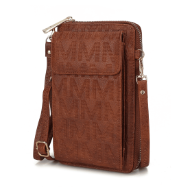 MKF Collection Caddy Vegan Leather Women Phone Wallet Crossbody by Mia k (Material: Polycarbonate, Color: Camel)