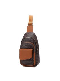 MKF Collection Kace M Logo Printed Vegan Leather Women Sling Bag by Mia k (Material: Vegan Leather, Color: brown)
