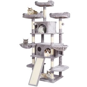 VEVOR Cat Tree 68.5" Cat Tower for Indoor Cats with Cat Condos Scratching Post (default: default)