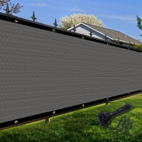 Artpuch Privacy Fence Screen Dark Grey Customized Outdoor Mesh Panels for Backyard, Balcony,Patio,Construction Site with Zip Ties (Color: Dark Grey, size: 8x9 ft)