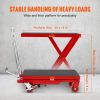 VEVOR Hydraulic Lift Table Cart, 500lbs Capacity 28.5" Lifting Height, Manual Single Scissor Lift Table with 4 Wheels and Non-slip Pad